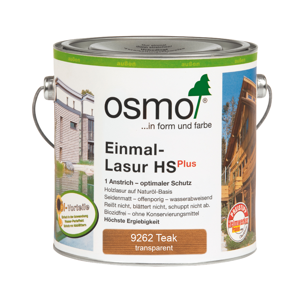 Osmo Einmal-Lasur HS+ Teak 2,50 Ltr.