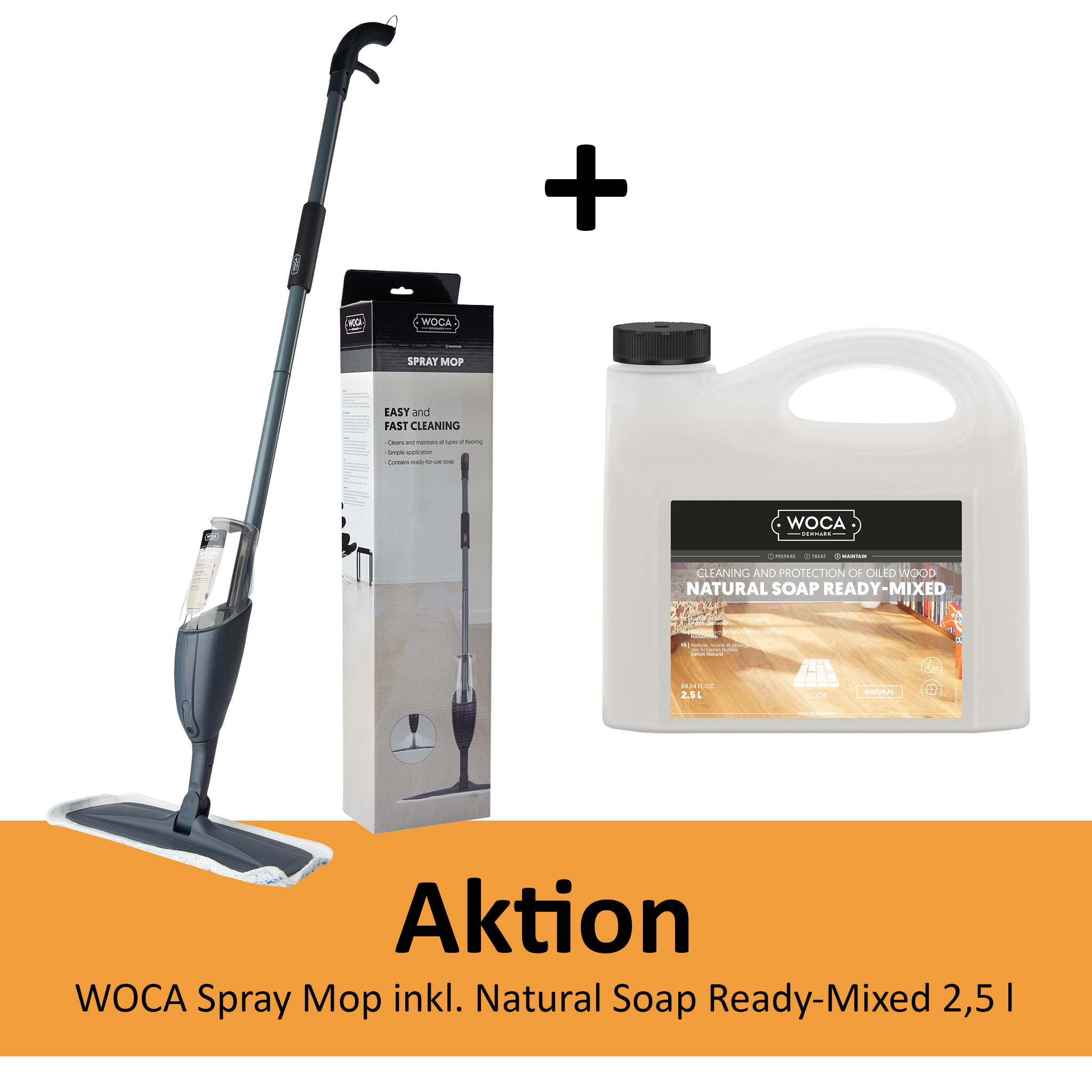 WOCA Spray Mop Floor Mop + Natuarl Soap 