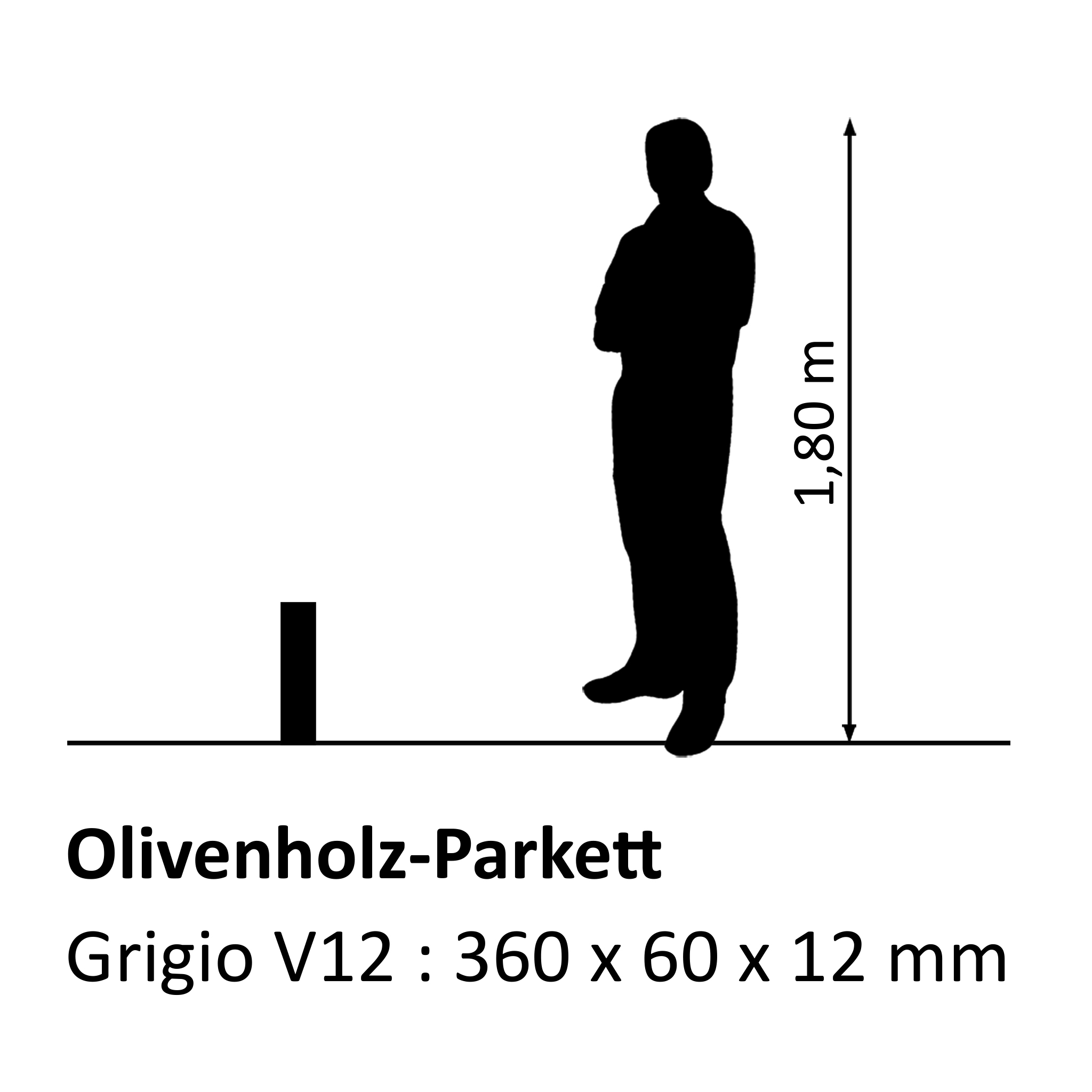 Olive wood parquet Grigio V12