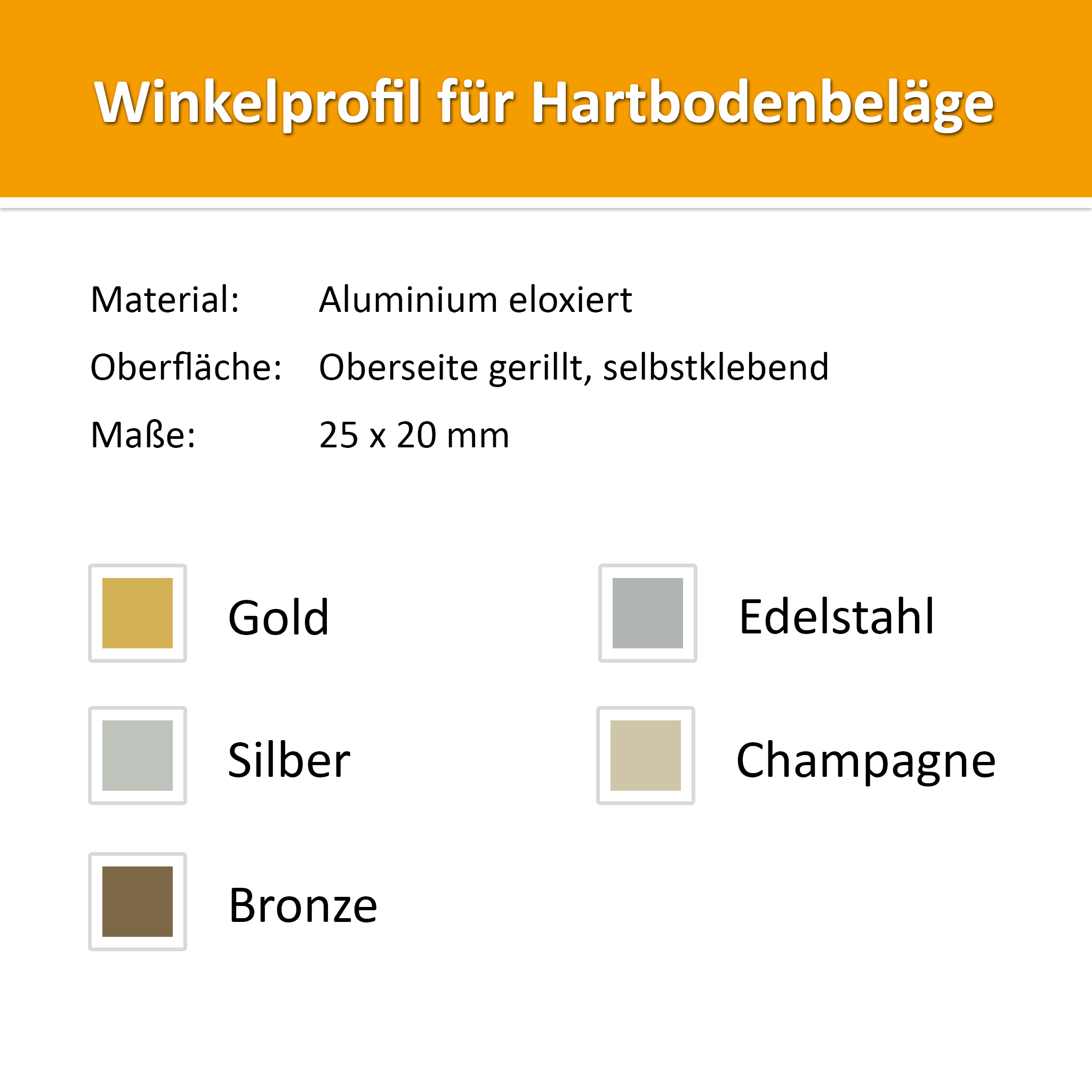 Winkelprofil 1,00m Alu Champagne