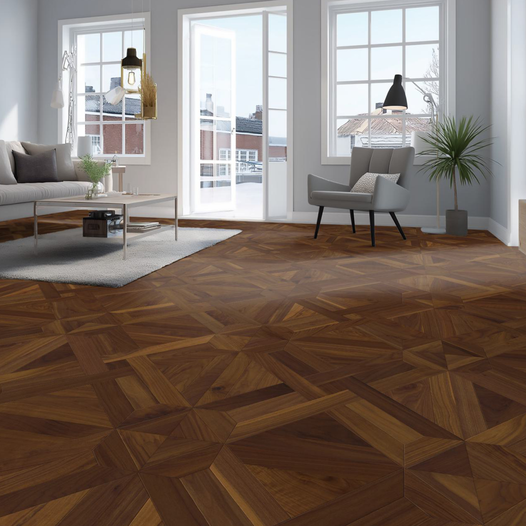 Floor Art Neuschwanstein American Walnut