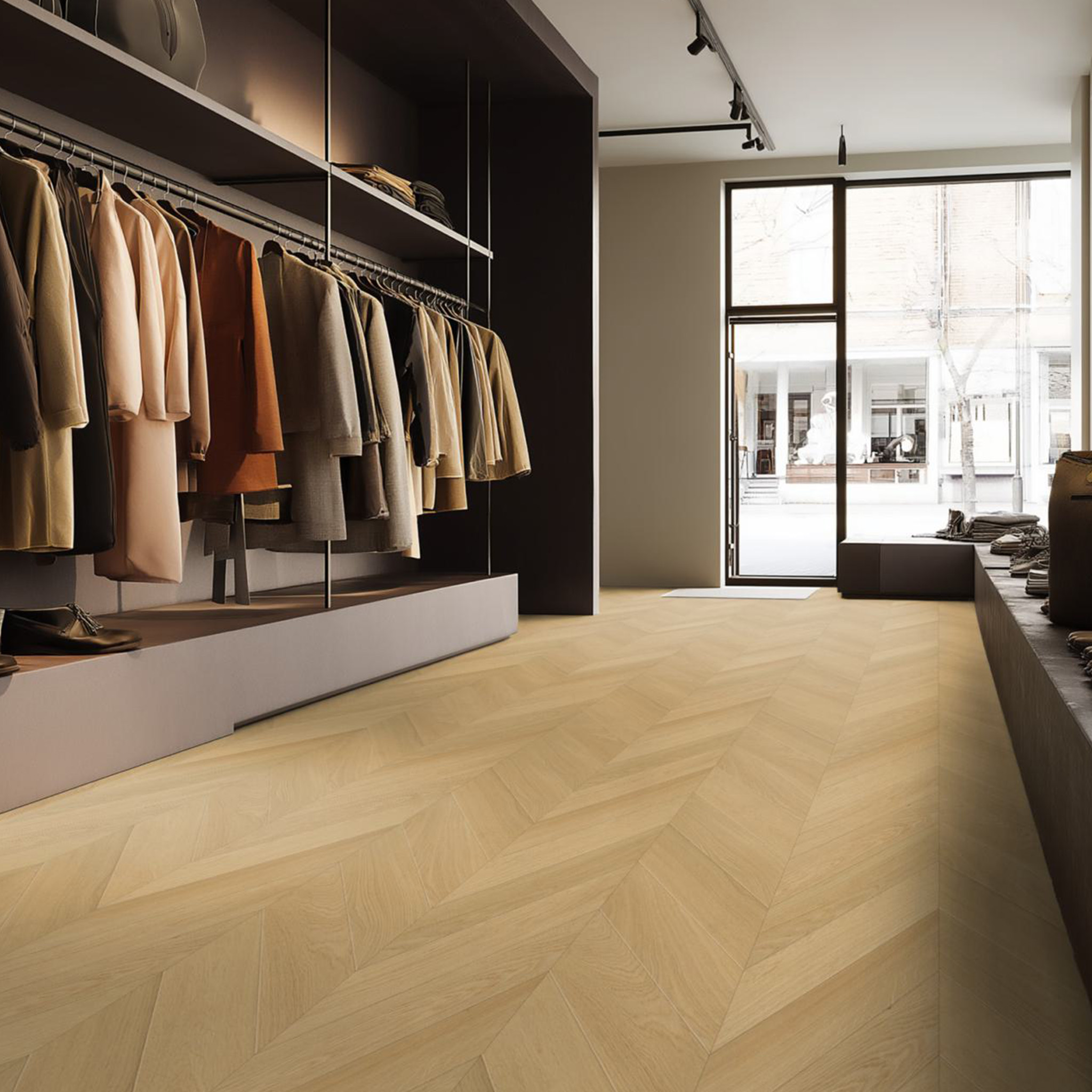 Fischgrätparkett Eiche Rohholz select
