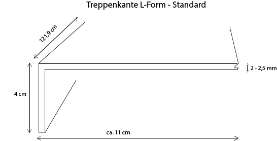 Vinyl-Treppenkante L-Form 1219 mm