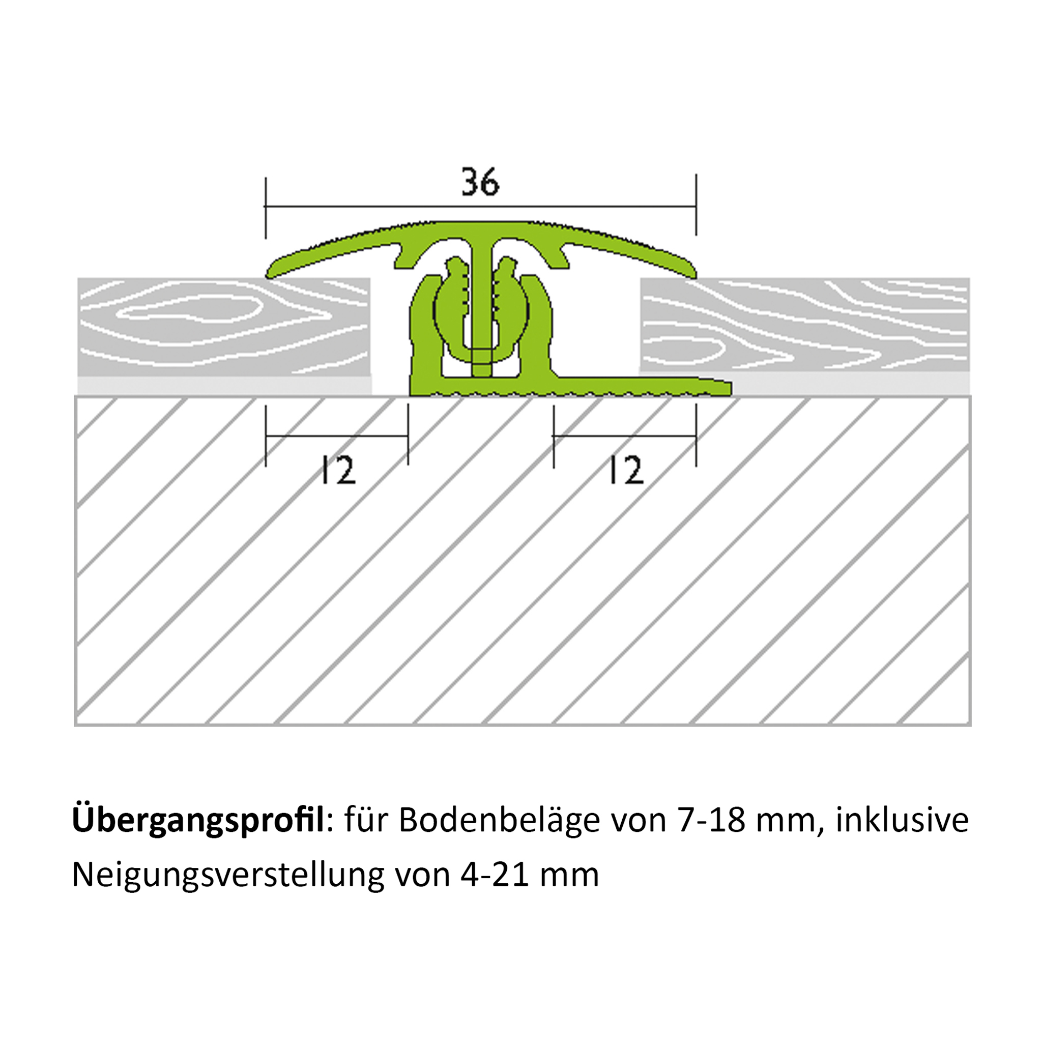 Übergangsprofil Alu Silber 1,00m