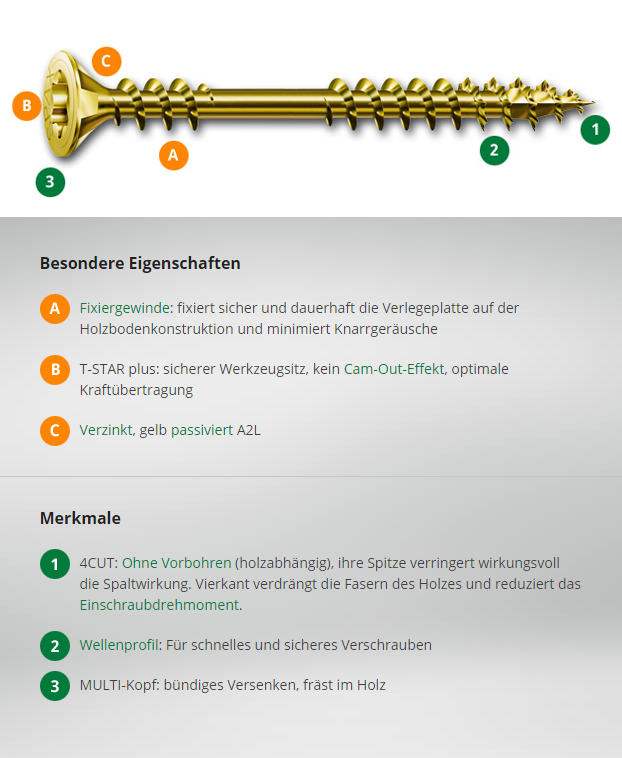 SPAX Verlegeschraube 4,5x60mm