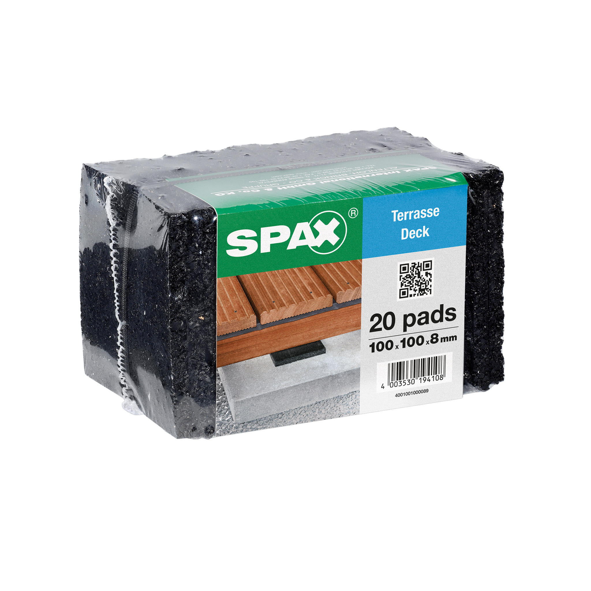 SPAX deck pads 100x100x8mm