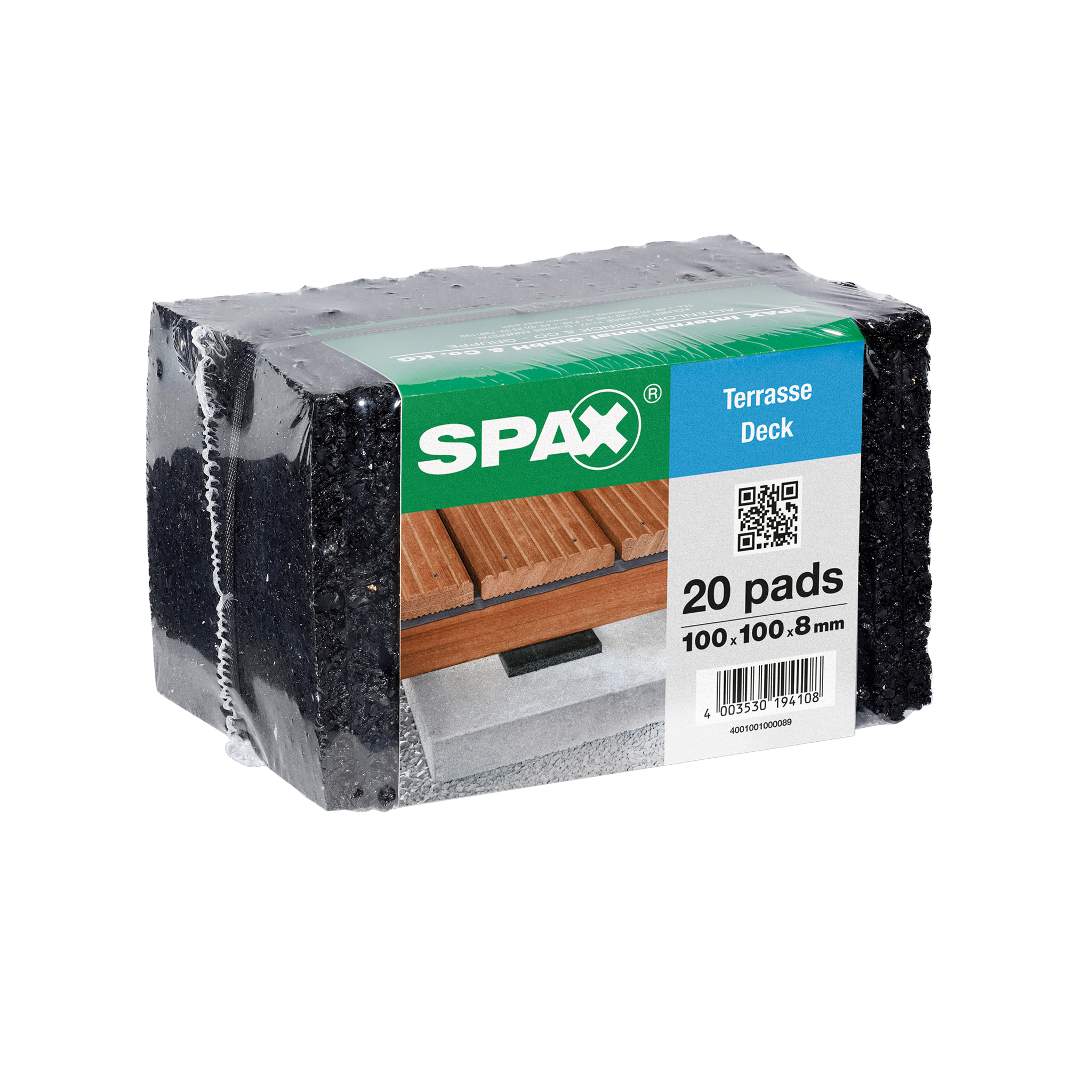 SPAX deck pads 100x100x8mm SPAX deck pads 100x100x8mm