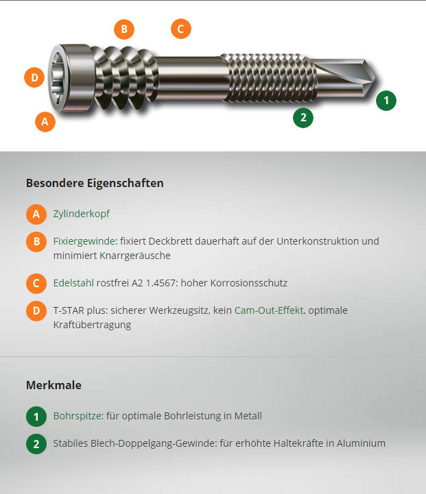 SPAX Terrasseschraube A2 Plus 5x44mm