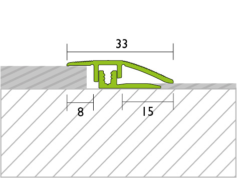 Anpassungsprofil Alu Edelstahl 0-9mm