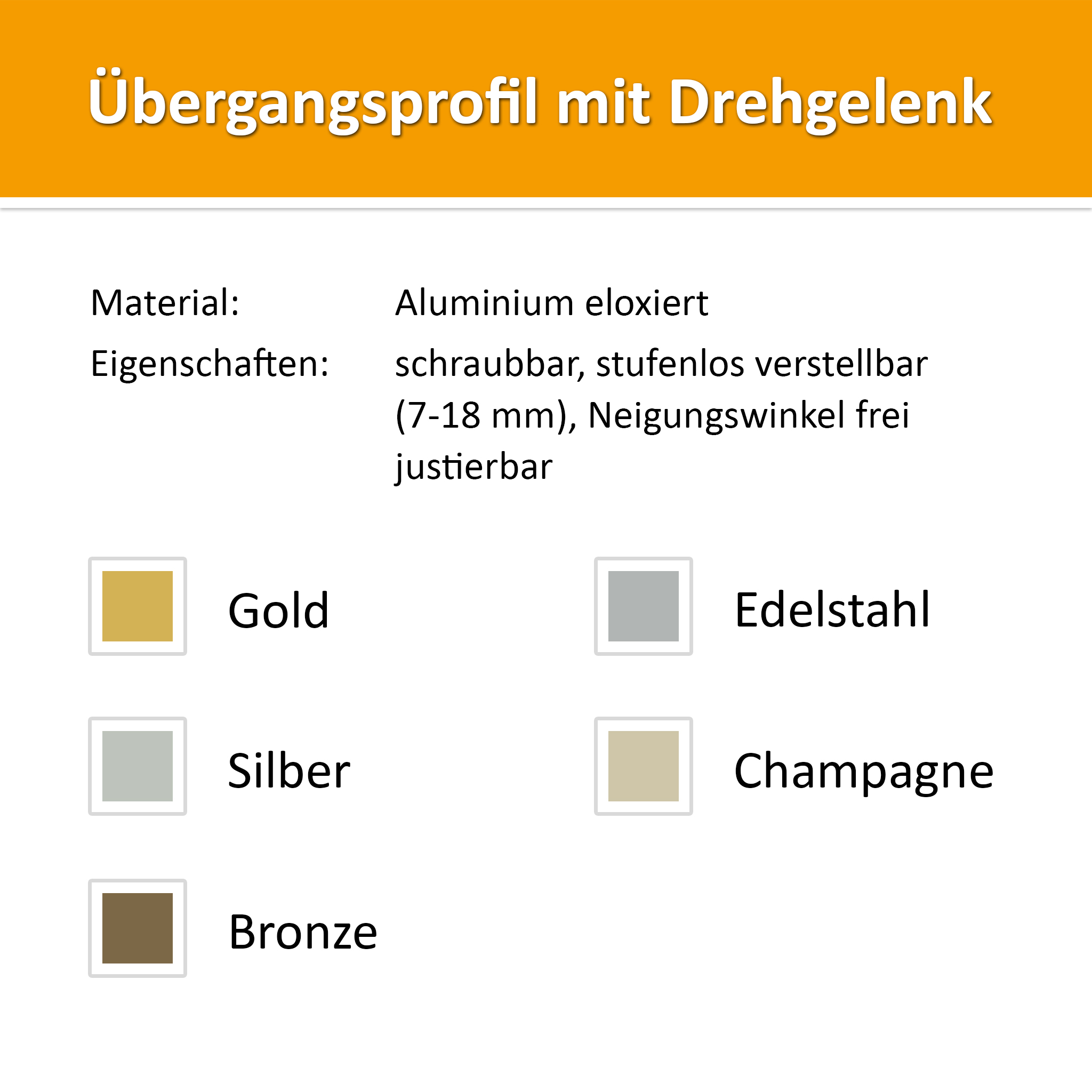 Übergangsprofil Alu Bronze 1,00m