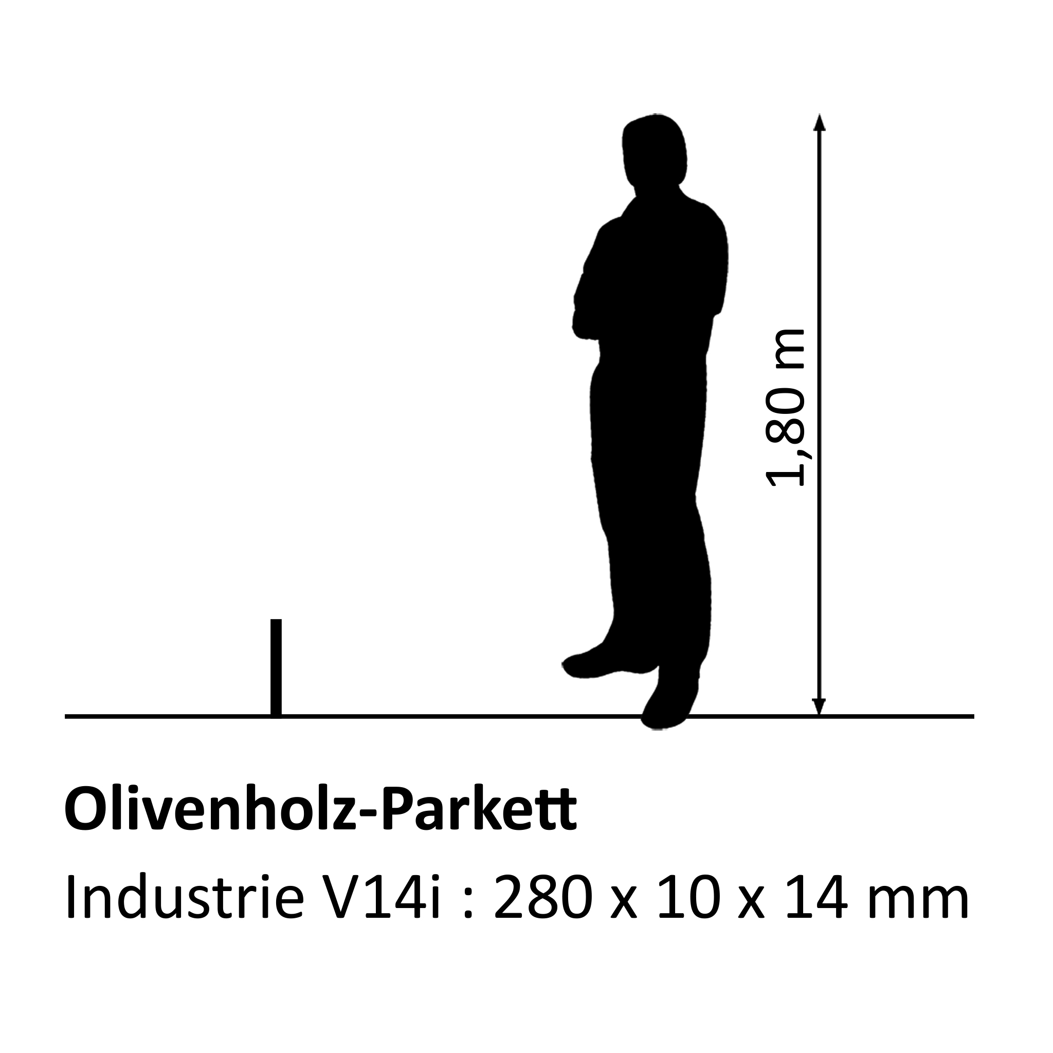 Olivenholzparkett Industrie V14i