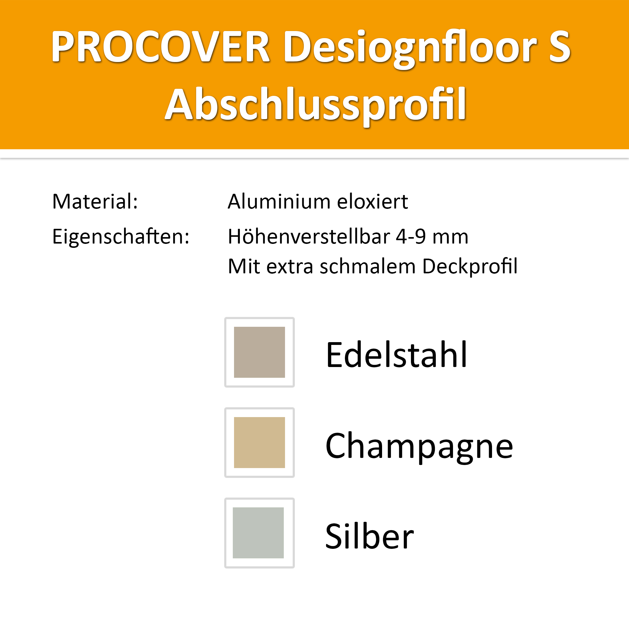 Abschlussprofil Alu Silber 4-9mm